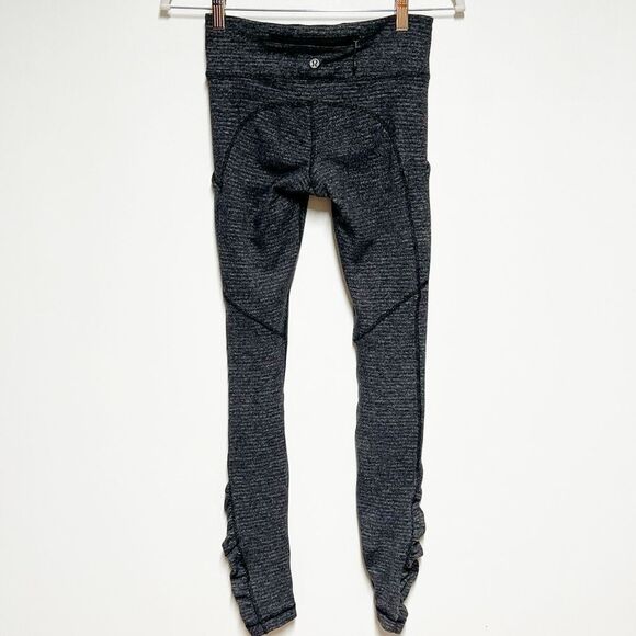 LULULEMON Still Mind Tight *28" Interlink Ice Grey Black Size 4 - Picture 2 of 6